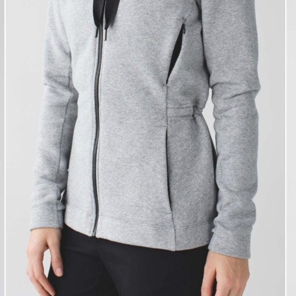 Lululemon &go Take-Off Fleece Heathered Medium Grey missing drawstring - Picture 4 of 16